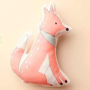 NWT. Lauren Conrad little co. Animal canvas fox-Shaped pillow.